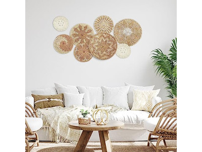 Décoration murale tissée à la main ronde décorative suspendue faite main
