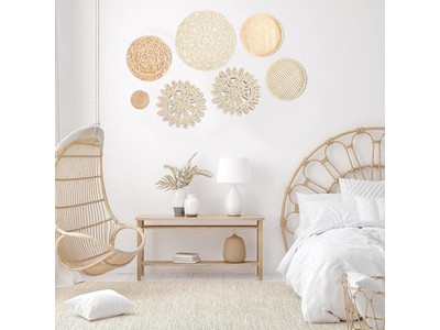 Art mural en macramé décoration bohème colorée intérieur bohème